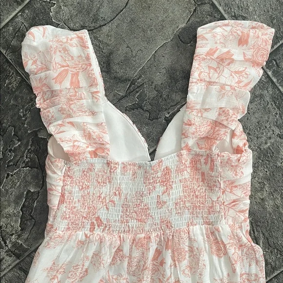 ⭐️NWT HUNTER & BROWN Toile Floral Maxi Dress Sweetheart Pleats Coquette Coastal - Picture 6 of 15